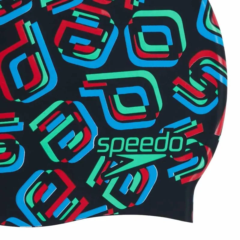 Speedo Junior Slogan Printed Cap Black/Green-2